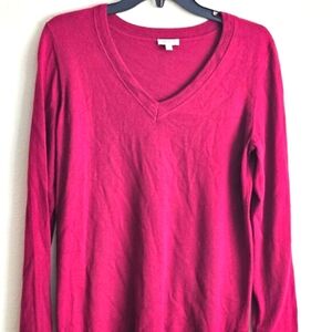 V Neck Red Talbot's Sweater Timeless Soft, Quiet Luxury Classic  S